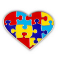 Autism Heart Shape Puzzle Lapel Pin